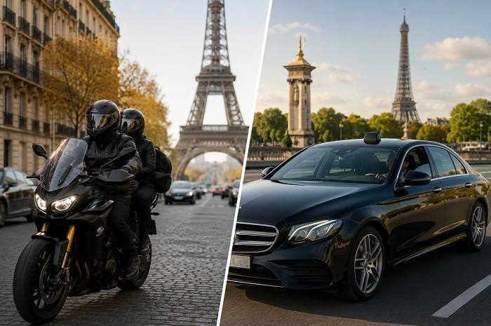 Moto taxi vs VTC Paris : lequel choisir selon votre situation